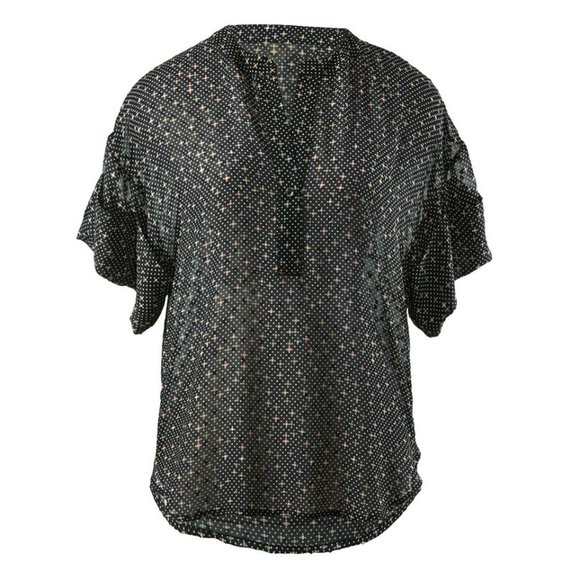 CABI #239 Sheer Black Swiss Polka Dots Blouse sz S - Picture 12 of 14